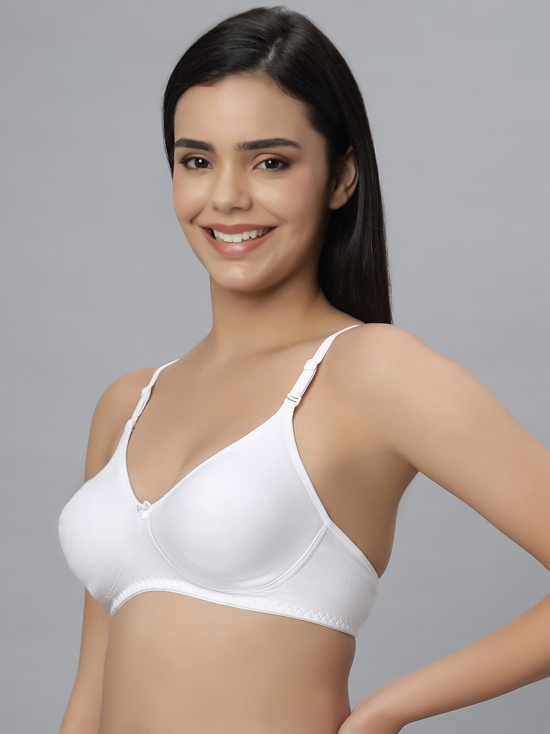 Eden101 Full Coverage Soft Padded White Maroon color Bra (pack of 2)