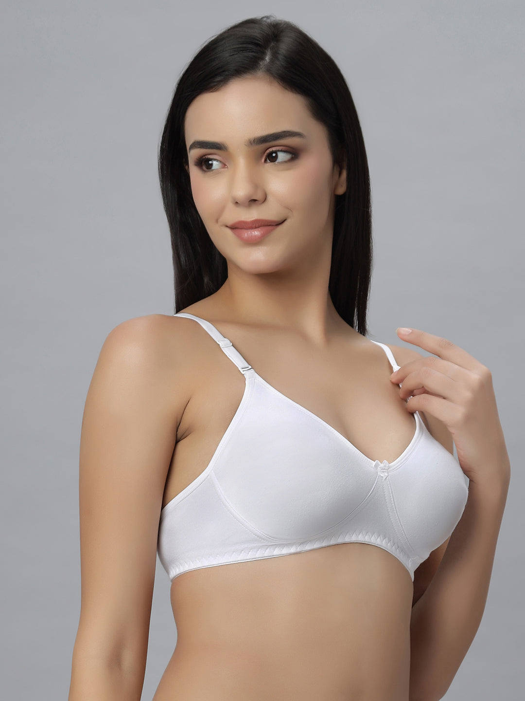 Eden101 Full Coverage Soft Padded White Maroon color Bra (pack of 2)