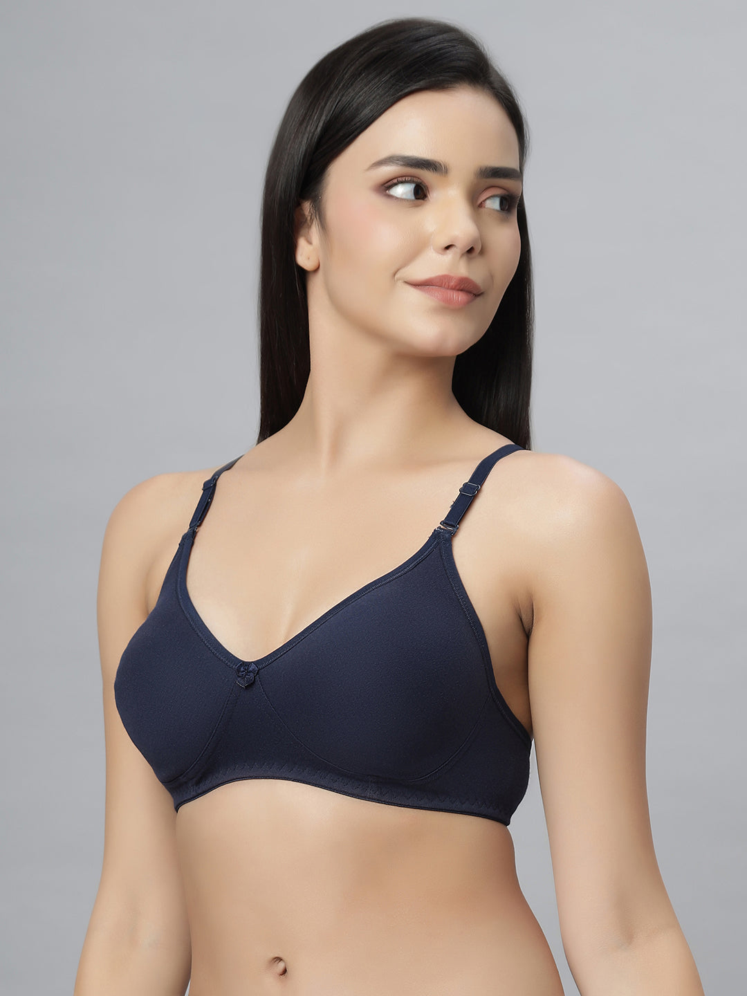 Eden101 Full Coverage Soft Padded Navybue Peach color Bra (pack of 2)