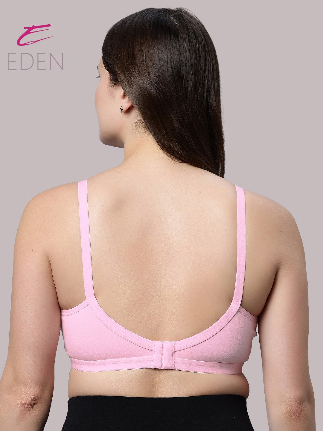 Non Padded, Plus Size, Super Combed,Cotton Stretch, Full Coverage ,Everyday Bra ,Pink