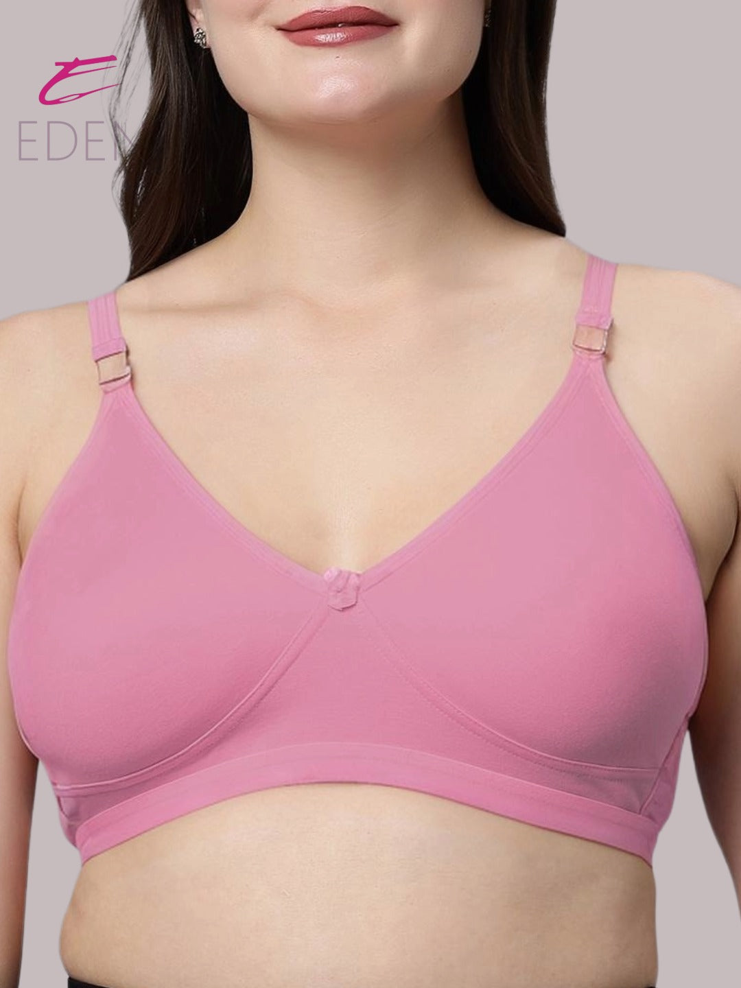 Non Padded, Plus Size ,Super Combed ,Cotton Stretch, Full Coverage, Everyday Bra, Onionpink