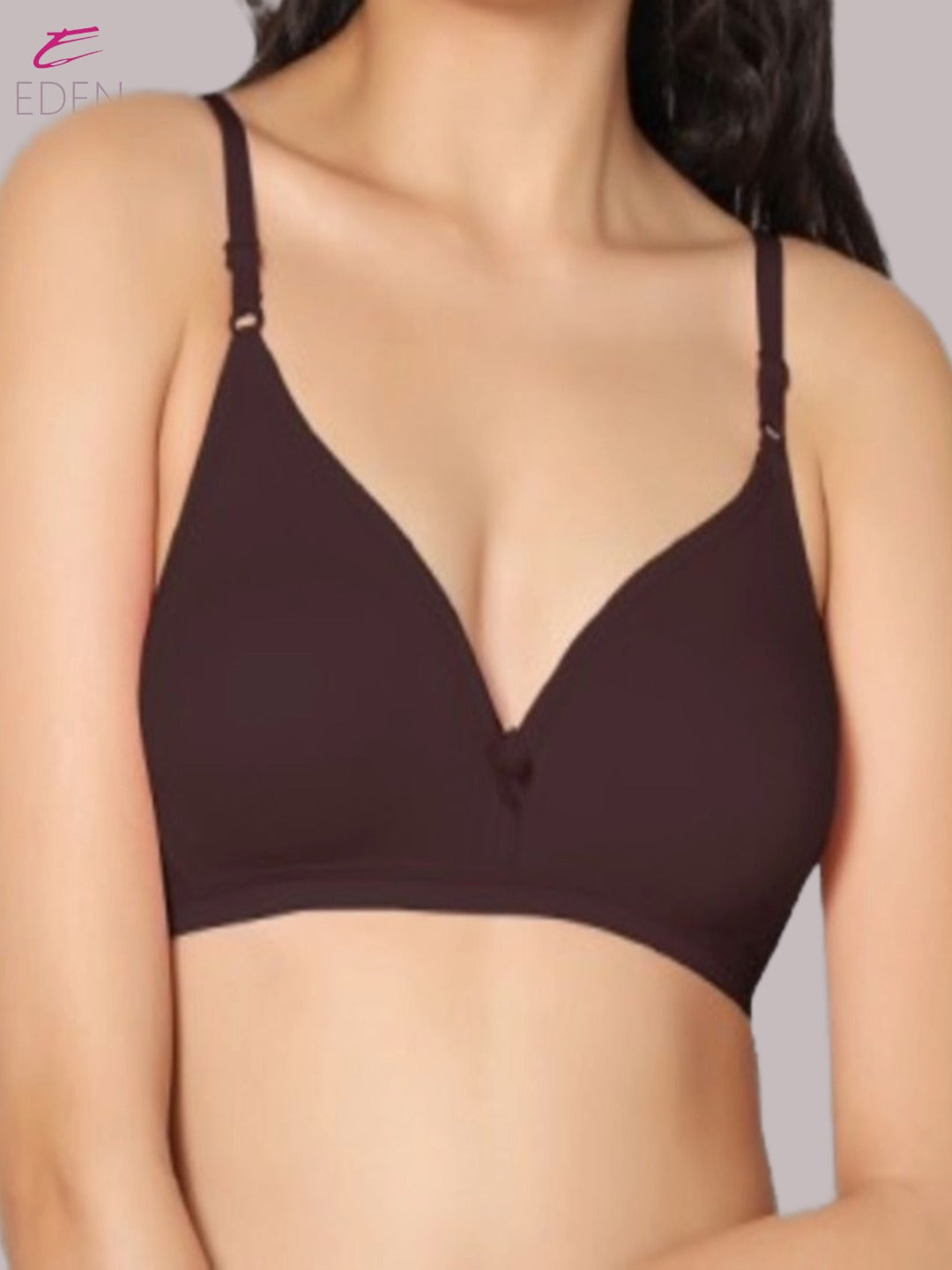 Wirefree, Non Padded, Cotton, Medium Coverage ,Tshirt Bra, Coffee