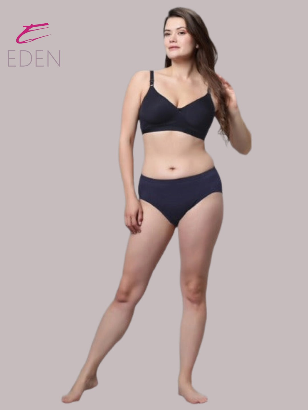 Non Padded, Plus Size, Super Combed ,Cotton Stretch, Full Coverage, Everyday Bra,Navyblue