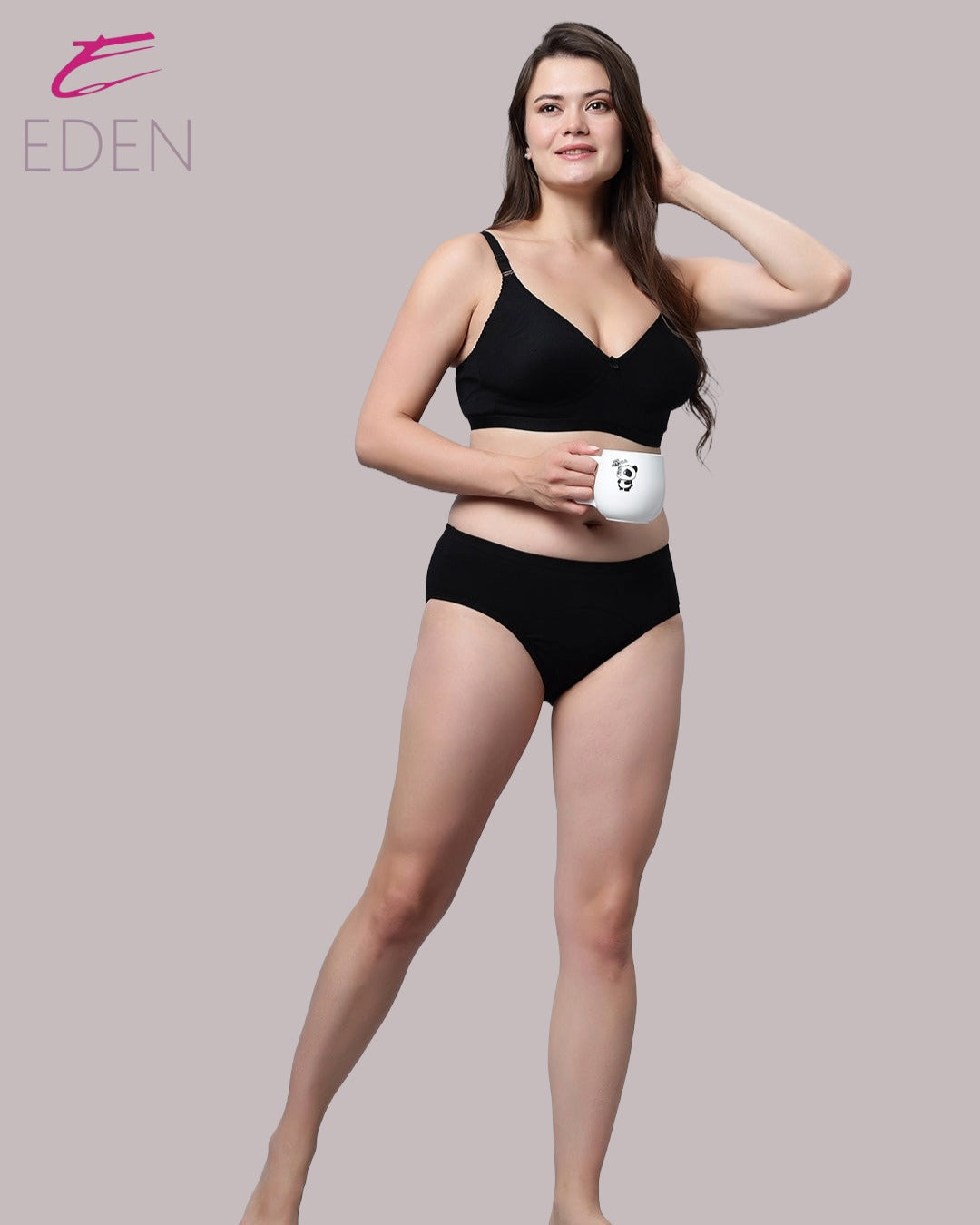 Non Padded, Plus Size, Super Combed ,Cotton Stretch, Full Coverage, Everyday Bra,black