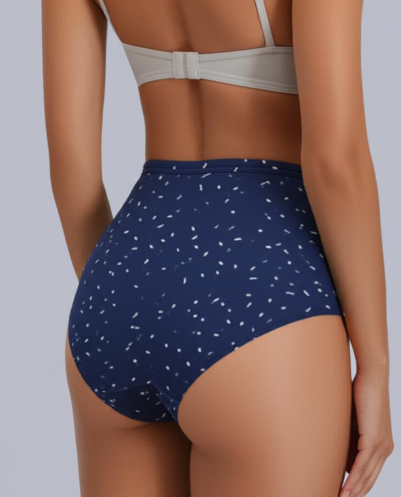 Eden High Rise Full Coverage Hipster Panty (Pack of 1) -Teal Blue Printed