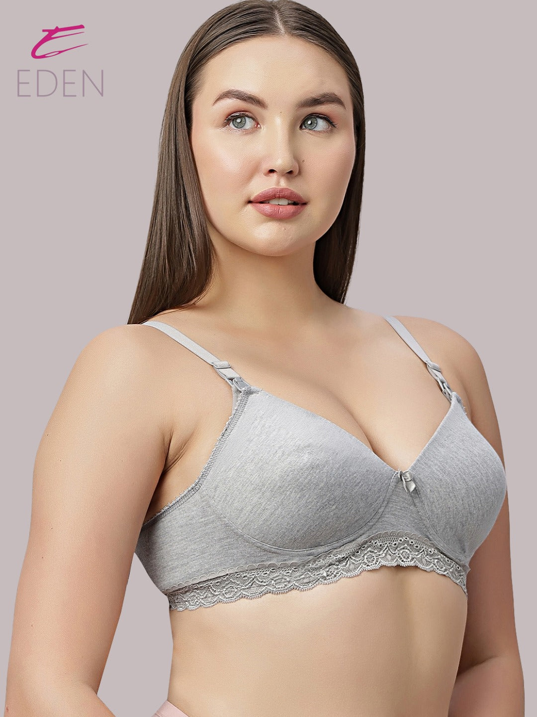 Full Coverage ,Non Wired , Padded ,Nursing/Maternity Bra Grey