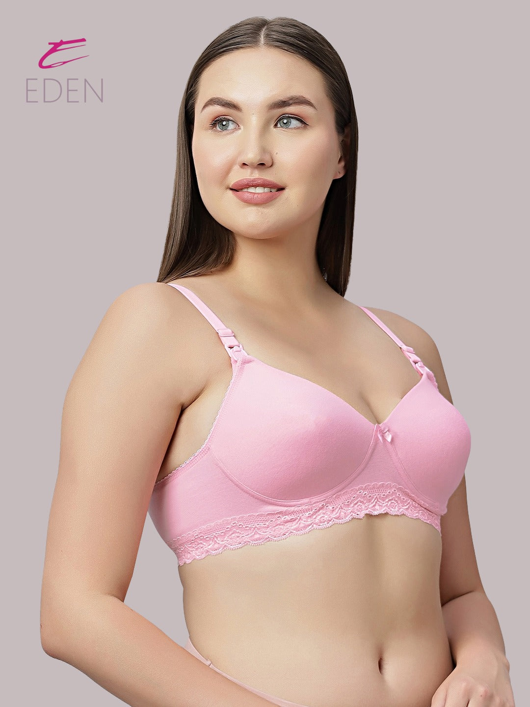 Full Coverage ,Non Wired , Padded ,Nursing/Maternity Bra ,Pink