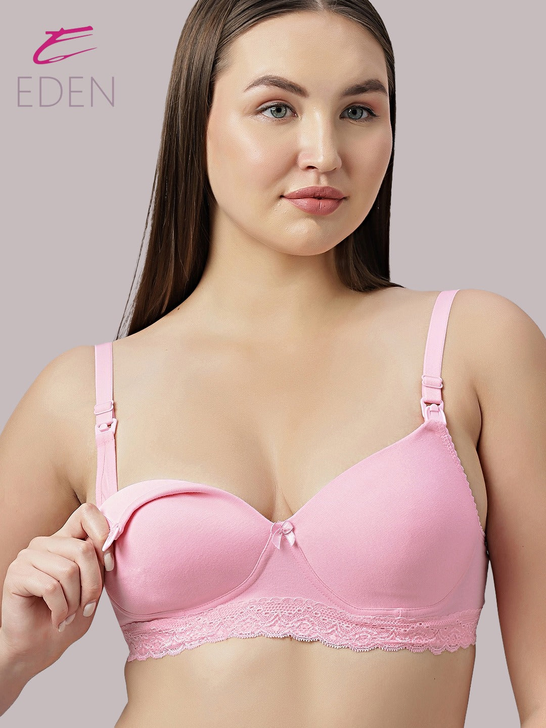 Full Coverage ,Non Wired , Padded ,Nursing/Maternity Bra ,Pink