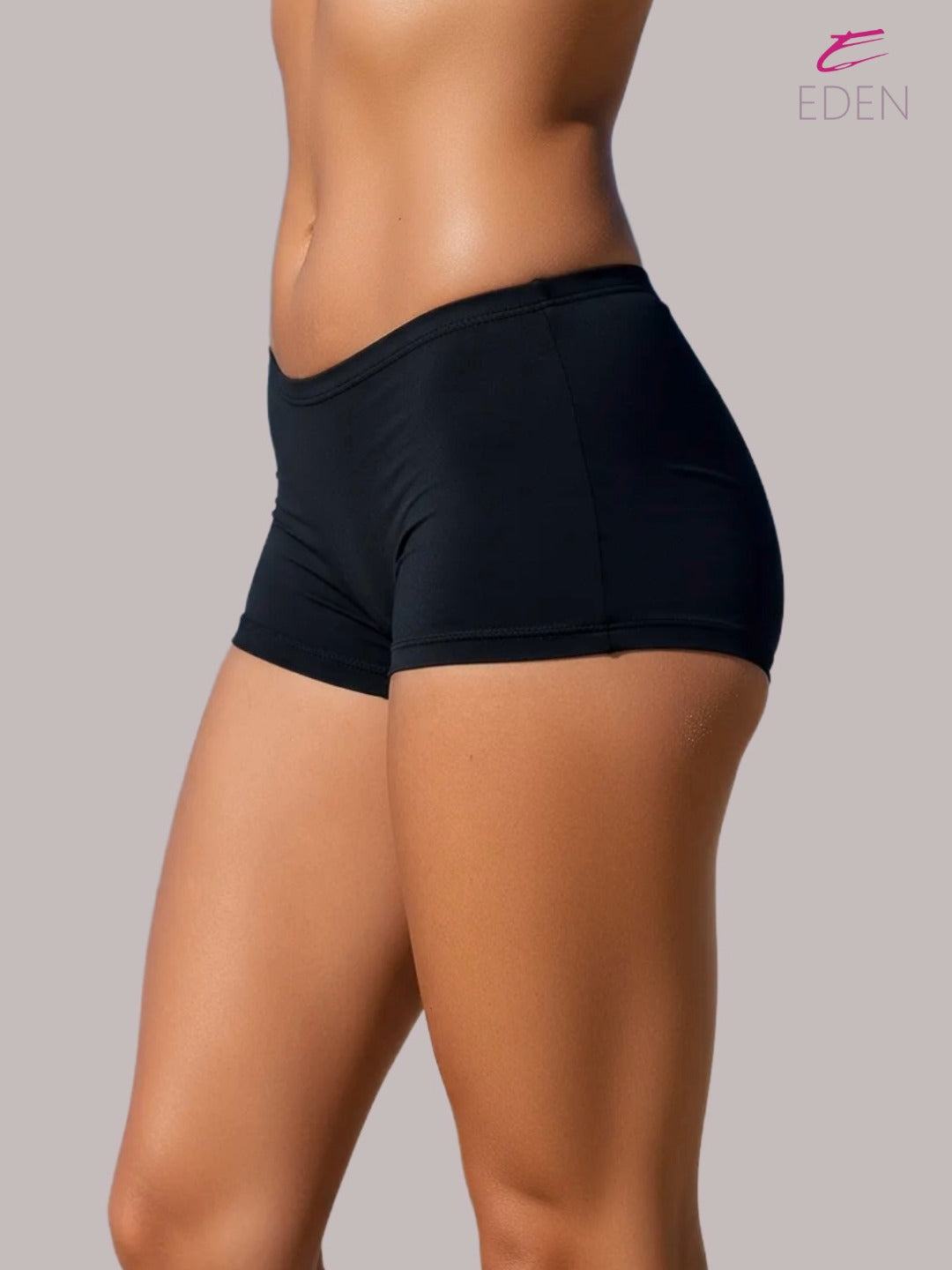 Mid Rise, combed ,cotton ,boy shorts, Brief,Black