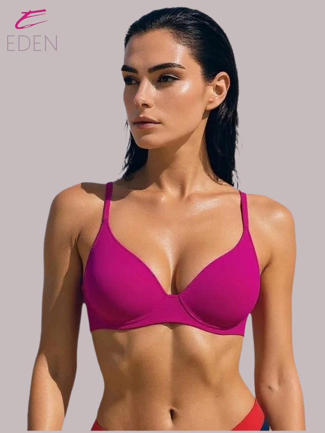 Wirefree, Non Padded, Cotton, Medium Coverage, Tshirt Bra ,Magenta