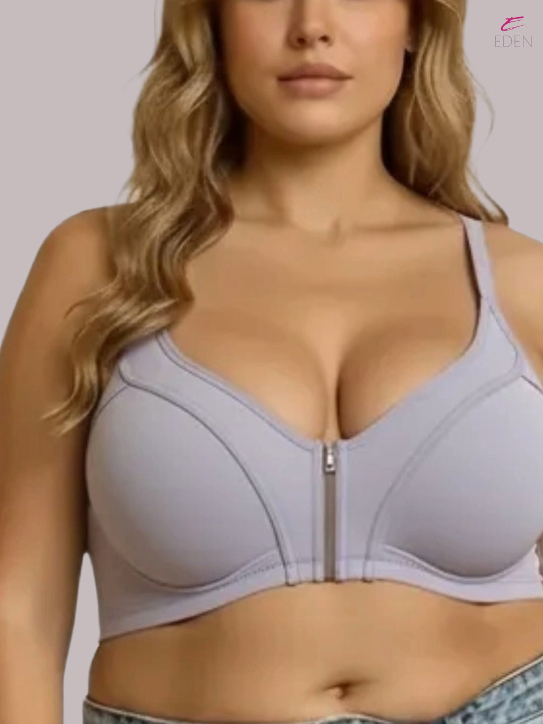 Eden,Plus Size ,Minimizer Bra ,Full Coverage ,Nonwired, Non Padded ,super support ,lacy bra,grey