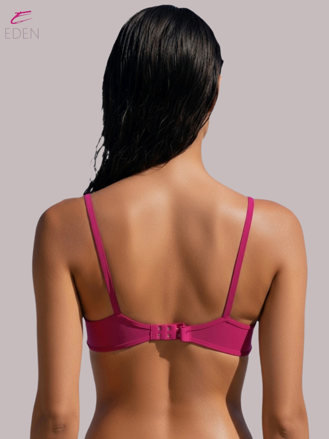 Wirefree ,Non Padded, Soft Cotton ,Medium Coverage, Tshirt Bra, Lace Styling,Magenta