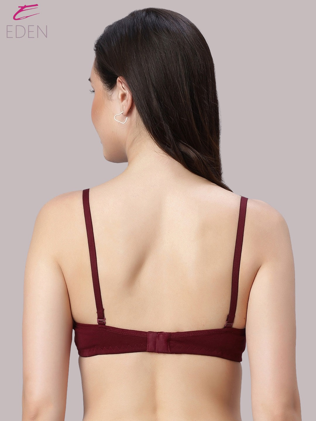 Wirefree ,Padded ,Plus Size, pc interlock, Medium Coverage, Tshirt Bra,Maroon