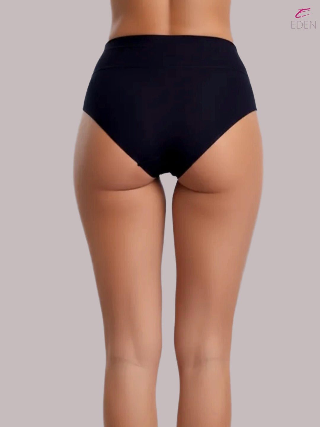 High Rise,Full Coverage,Tummy Tucker, Solid Panty, Inner Elastic,Broad Band,Black