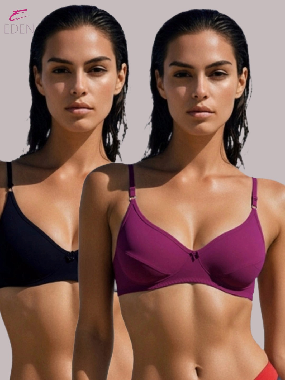 Wirefree Non Padded Soft Cotton Medium Coverage Tshirt Bra Eden 107