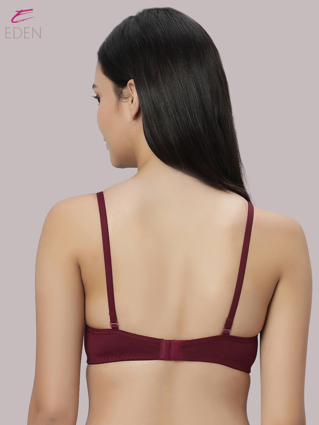 Lightly Padded, Non-Wired, Simply Soft, T-Shirt Bra ,Maroon