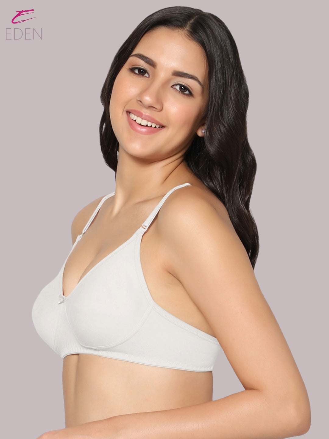 Lightly Padded, Non-Wired, Simply Soft, T-Shirt Bra ,White