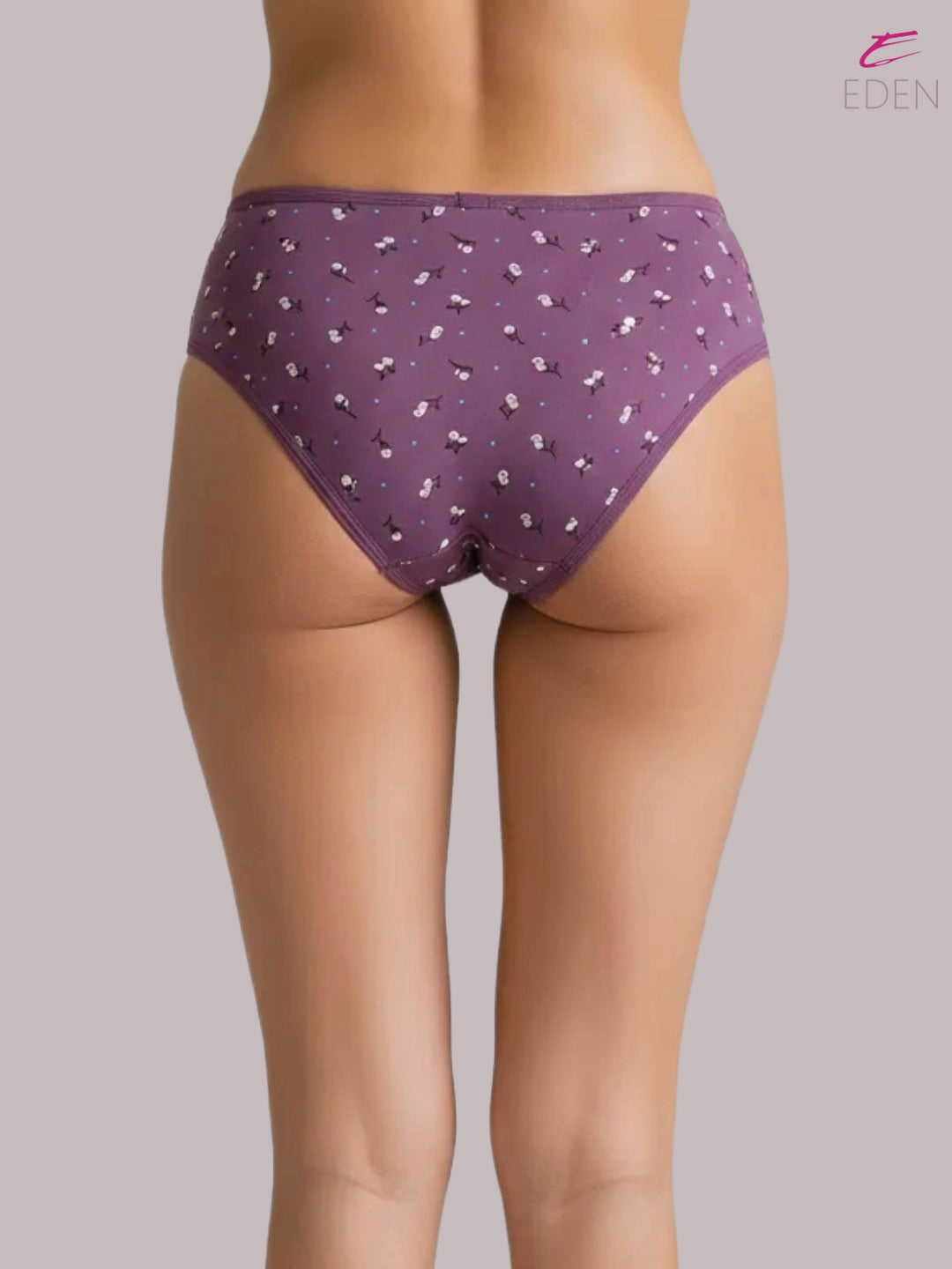 Eden ,Medium Rise, Full Coverage, Outer Elastic,Printed,Hipster Panty-OE046 ,Opulentpurple