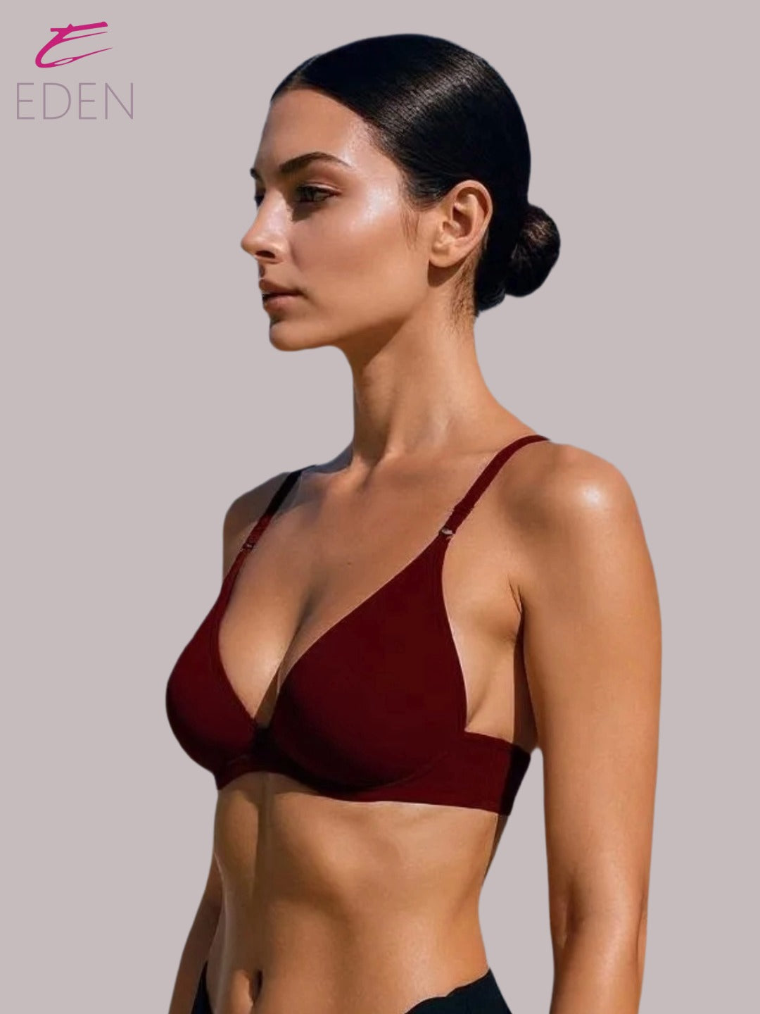 Wirefree, Non Padded, Cotton, Medium Coverage, Tshirt Bra ,Maroon