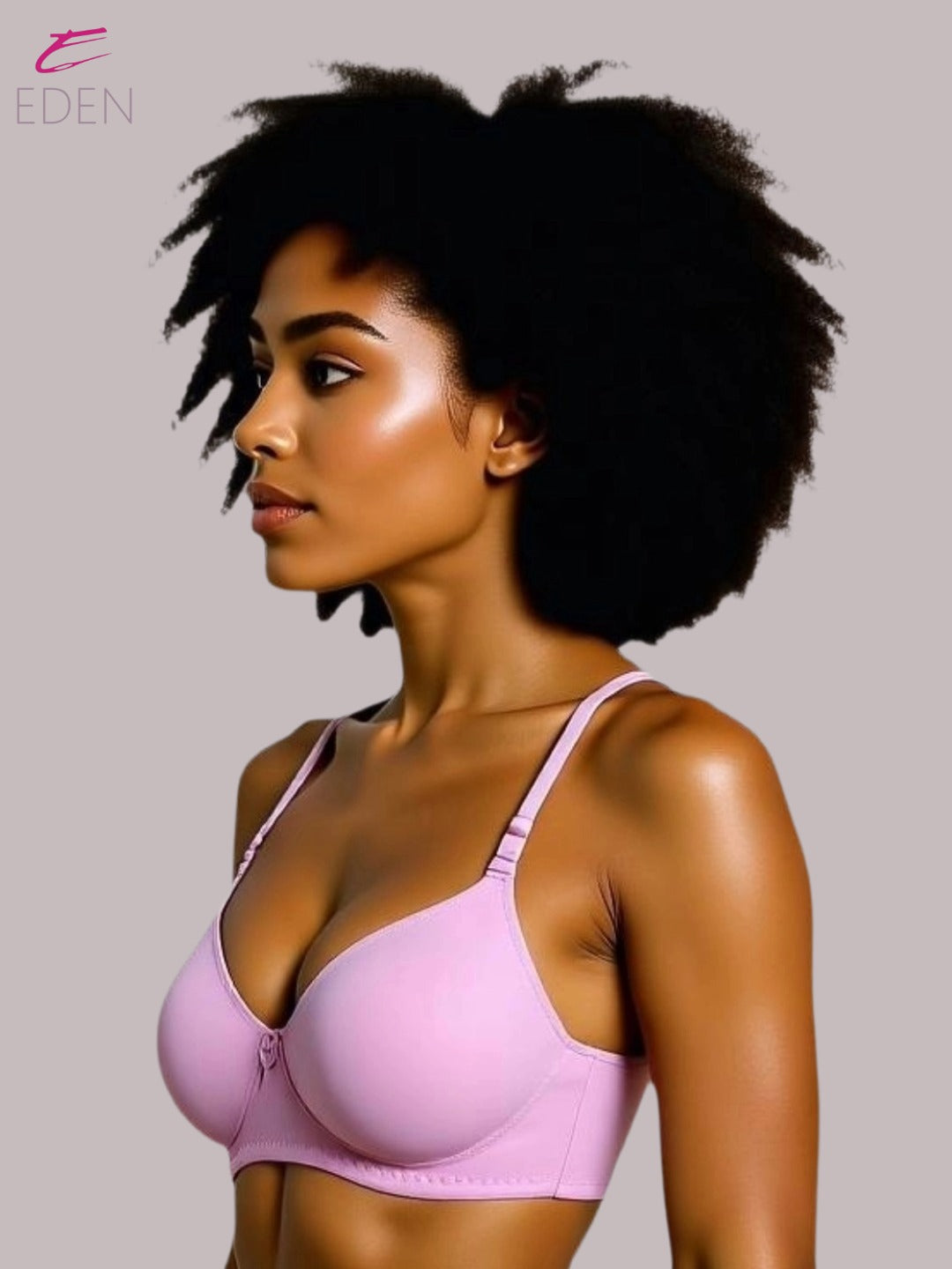 Wirefree ,Non Padded, Cotton ,Medium Coverage, Tshirt Bra ,Pink