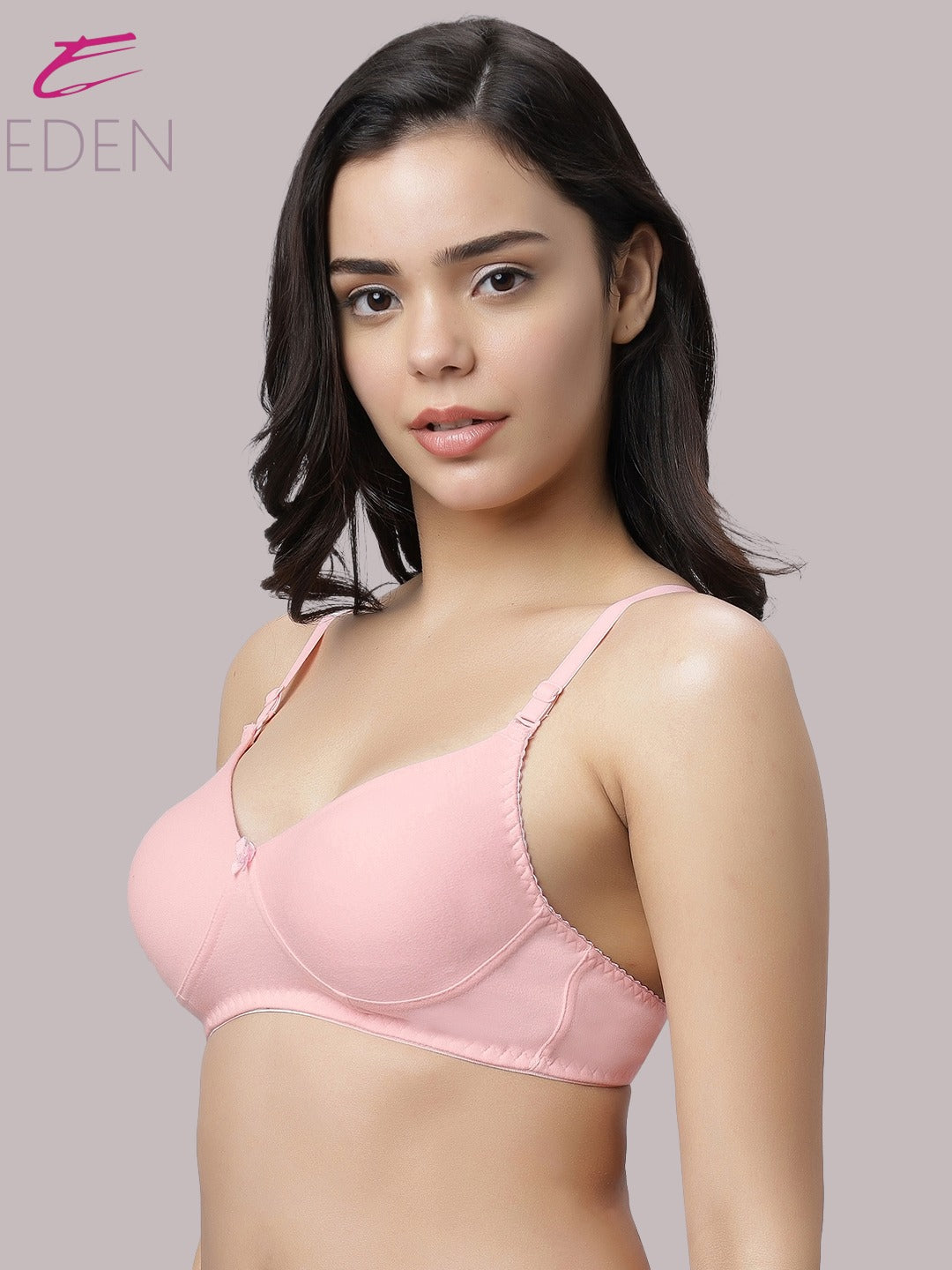 Non Padded, Plus Size, Full Coverage ,Everyday Bra ,T-shirt Bra,Pink