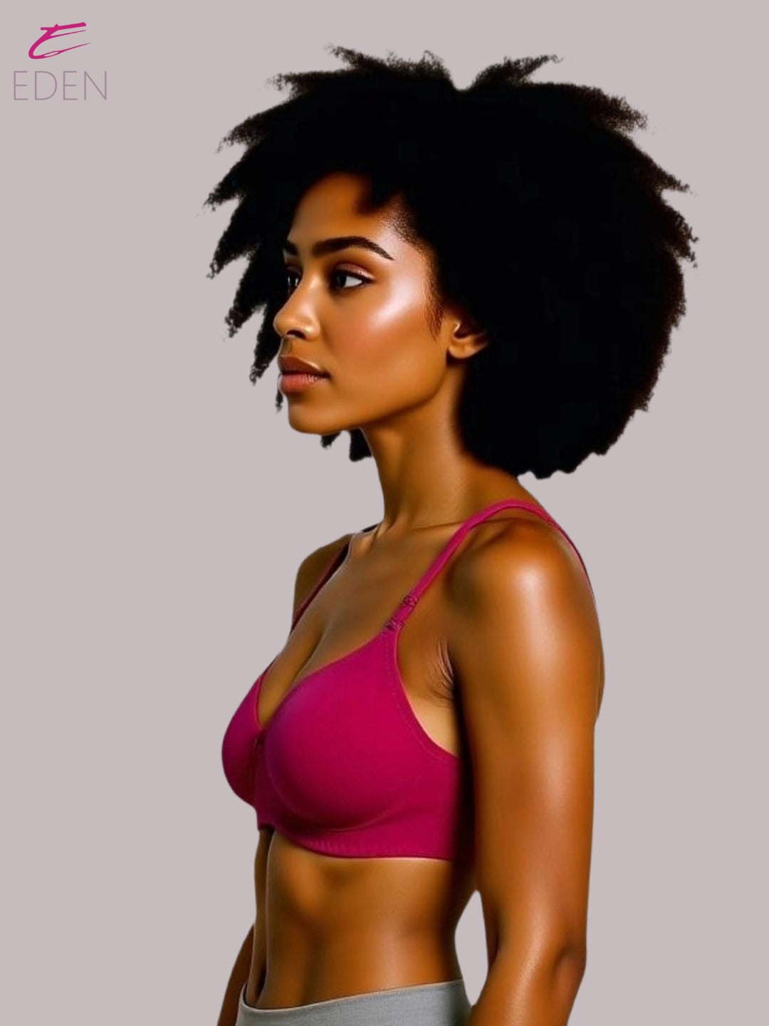 Wirefree ,Non Padded, Cotton ,Medium Coverage, Tshirt Bra ,Magenta