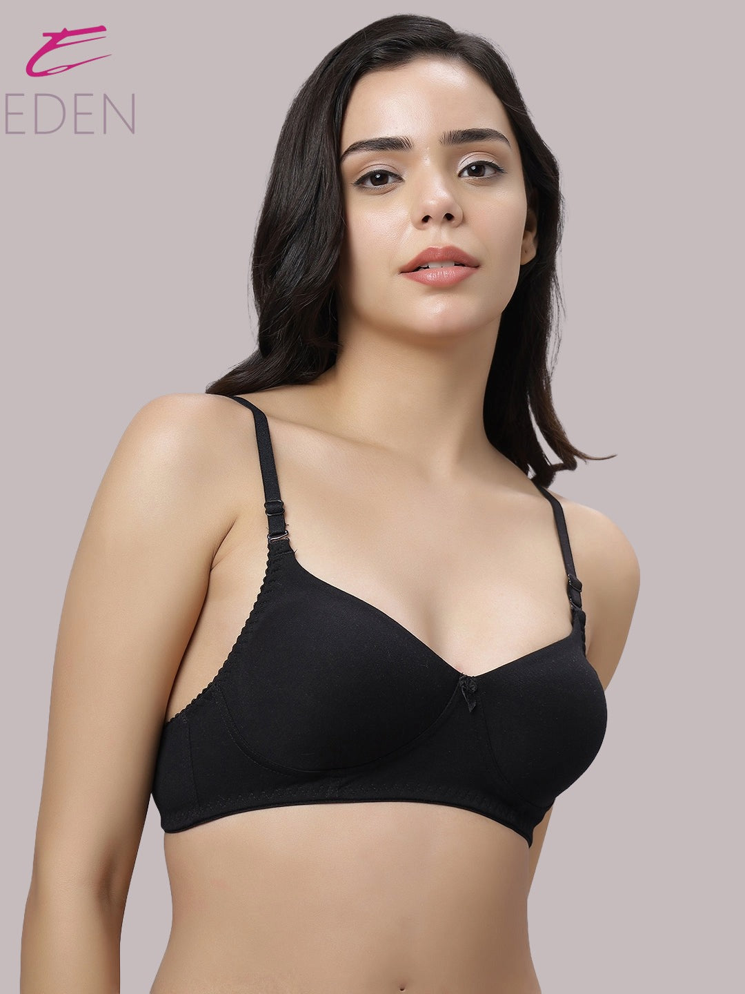 Non Padded, Plus Size, Full Coverage ,Everyday Bra ,T-shirt Bra,Black