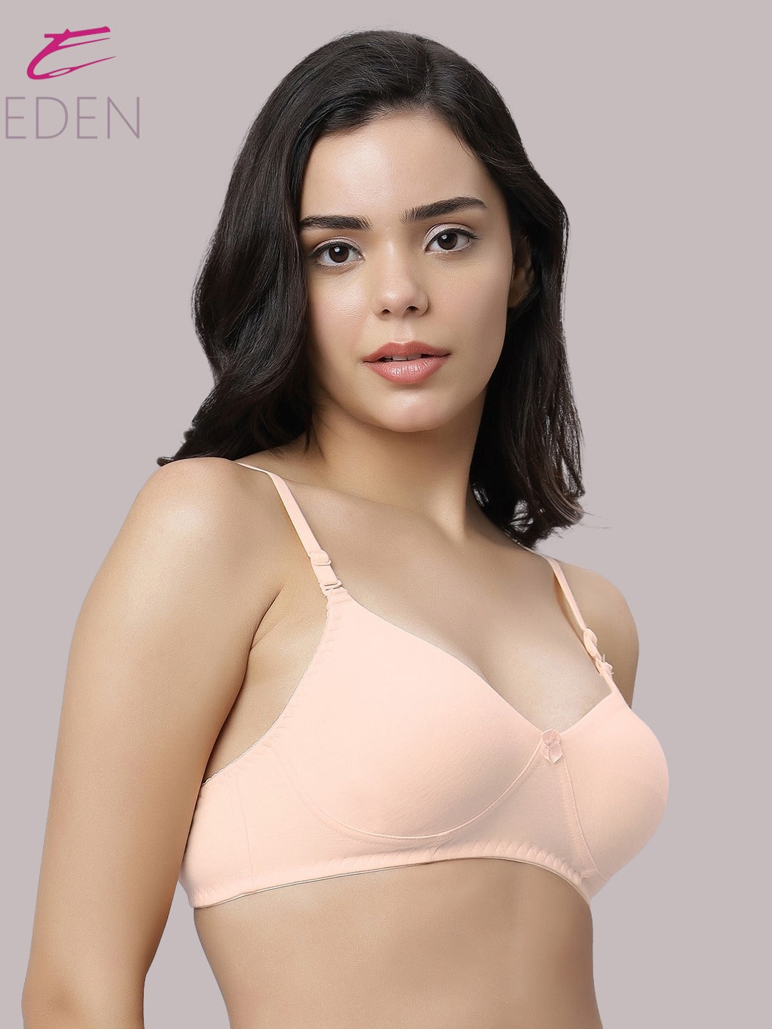 Non Padded, Plus Size, Full Coverage ,Everyday Bra ,T-shirt Bra,Peach