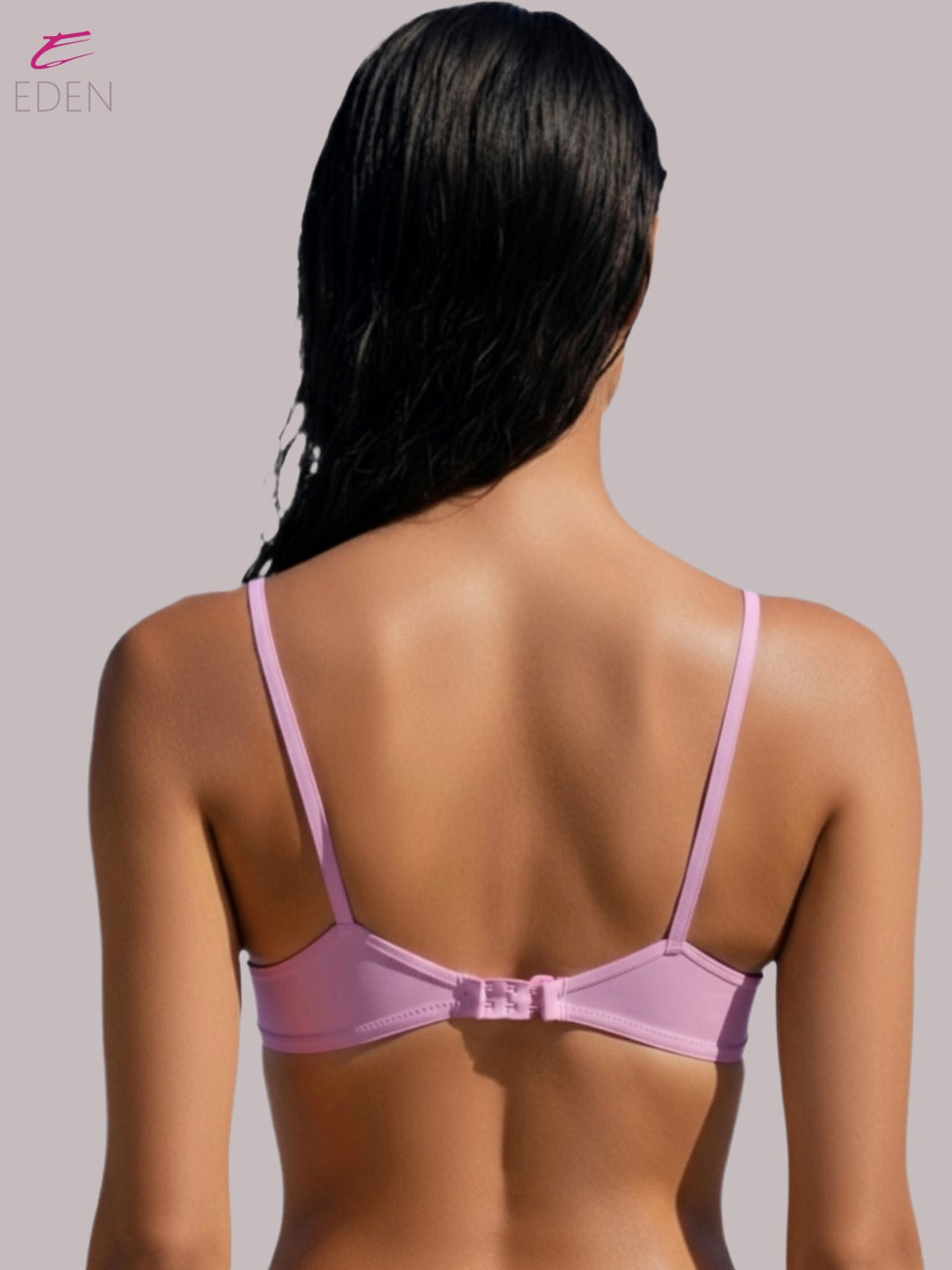 Wirefree ,Non Padded, Soft Cotton ,Medium Coverage, Tshirt Bra, Lace Styling,Pink