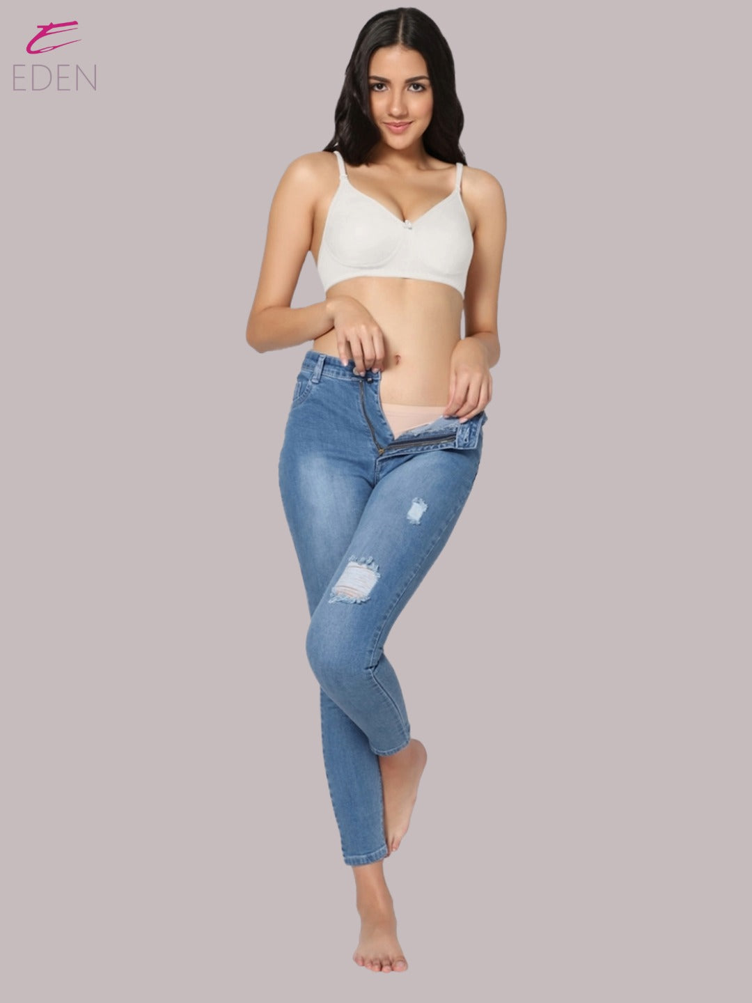 Lightly Padded, Non-Wired, Simply Soft, T-Shirt Bra ,White