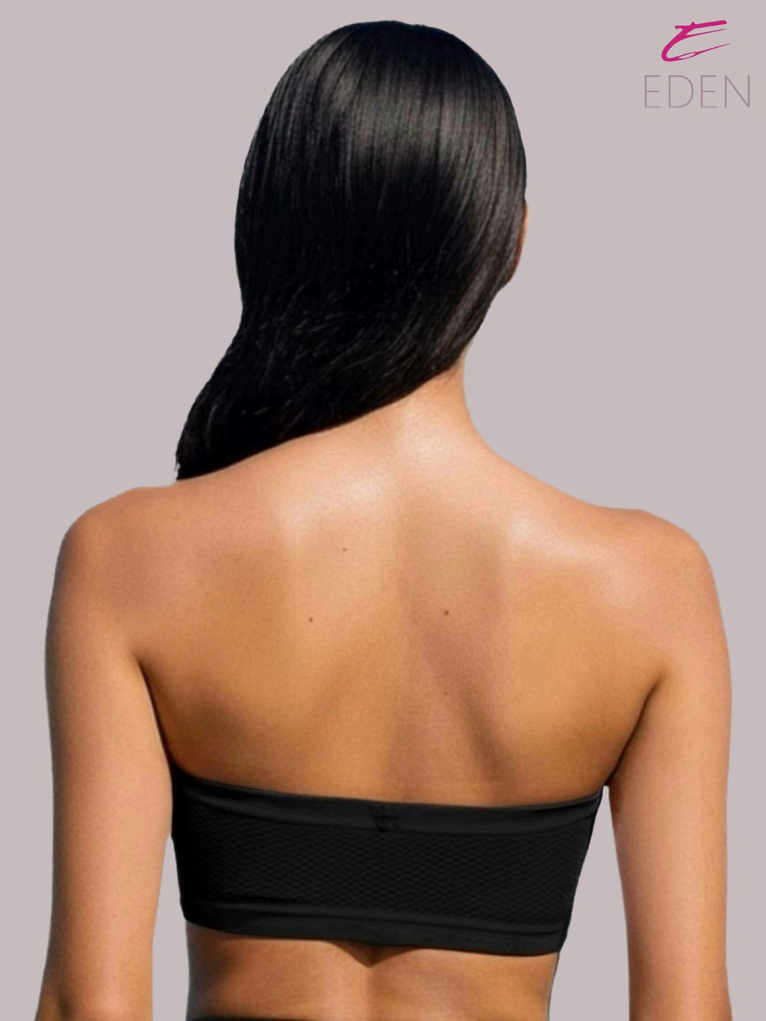 Non Padded, Non-Wired, Simply Soft, Strapless , Seamless, Bandeau Bra ,Slip On ,Nylon,Black
