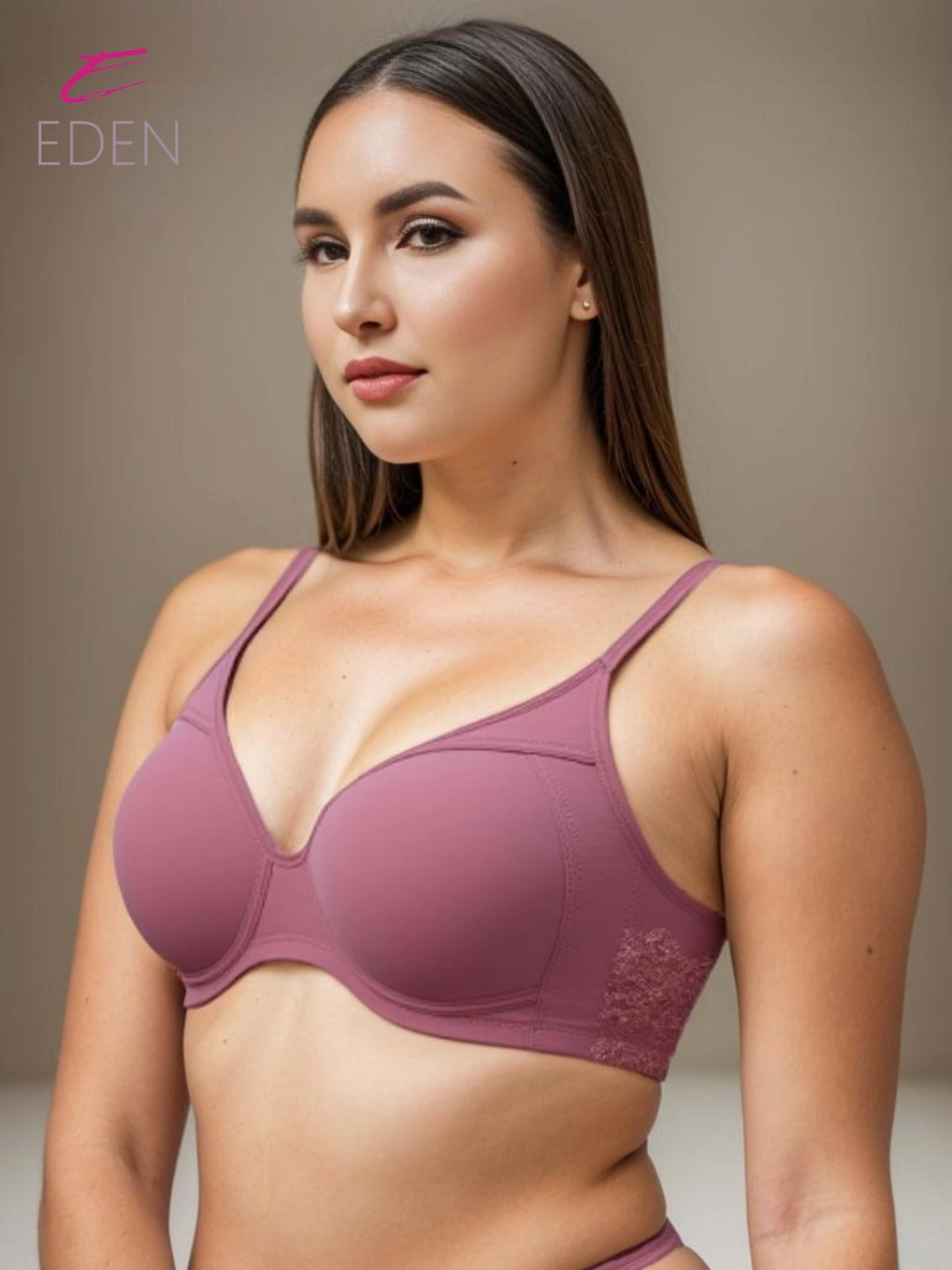 Non Padded, Plus Size, Super Combed, Cotton Stretch, Full Coverage ,Everyday Bra, Onionpink