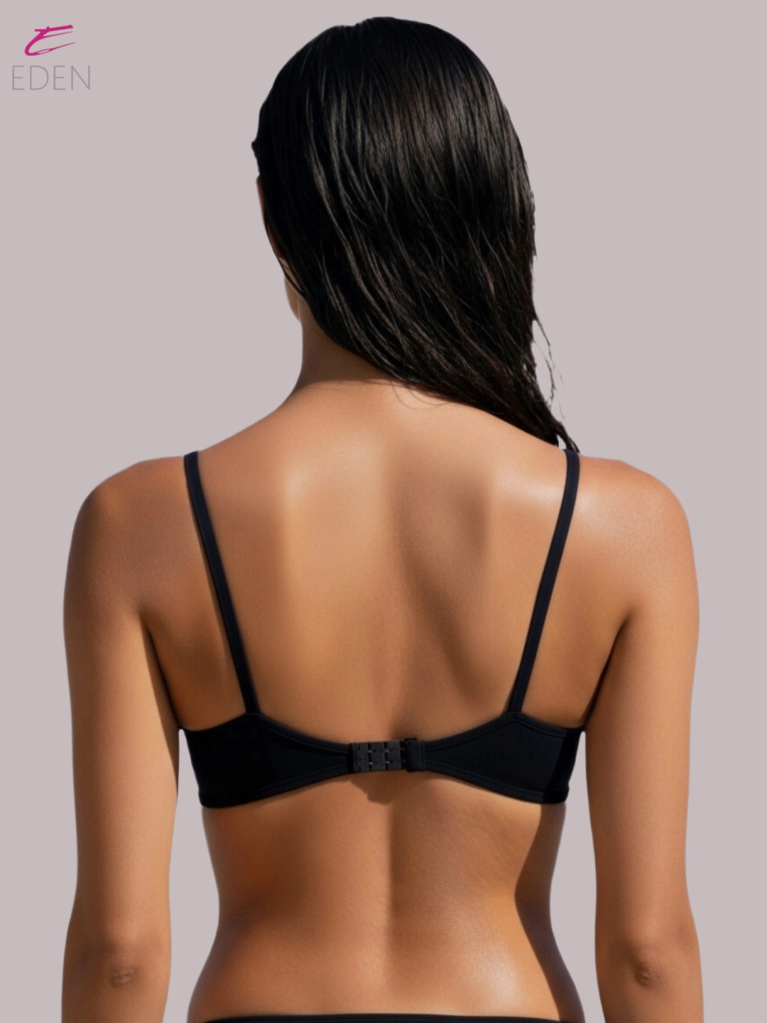 Wirefree ,Non Padded, Soft Cotton ,Medium Coverage, Tshirt Bra, Lace Styling,Black