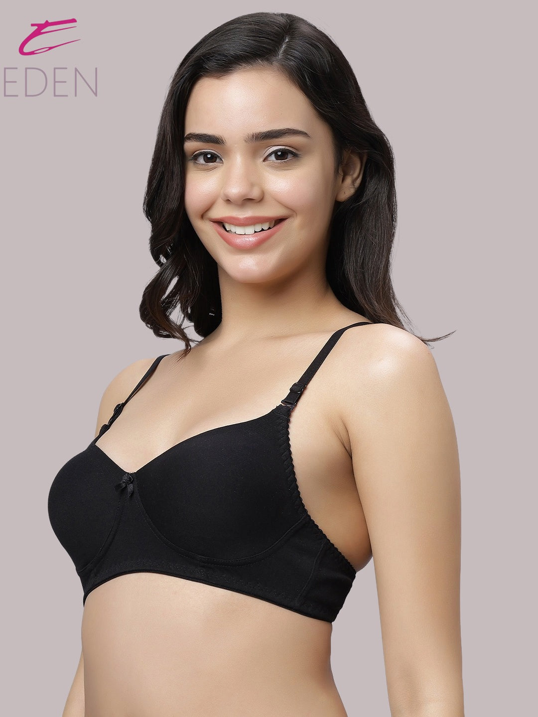 Non Padded, Plus Size, Full Coverage ,Everyday Bra ,T-shirt Bra,Black