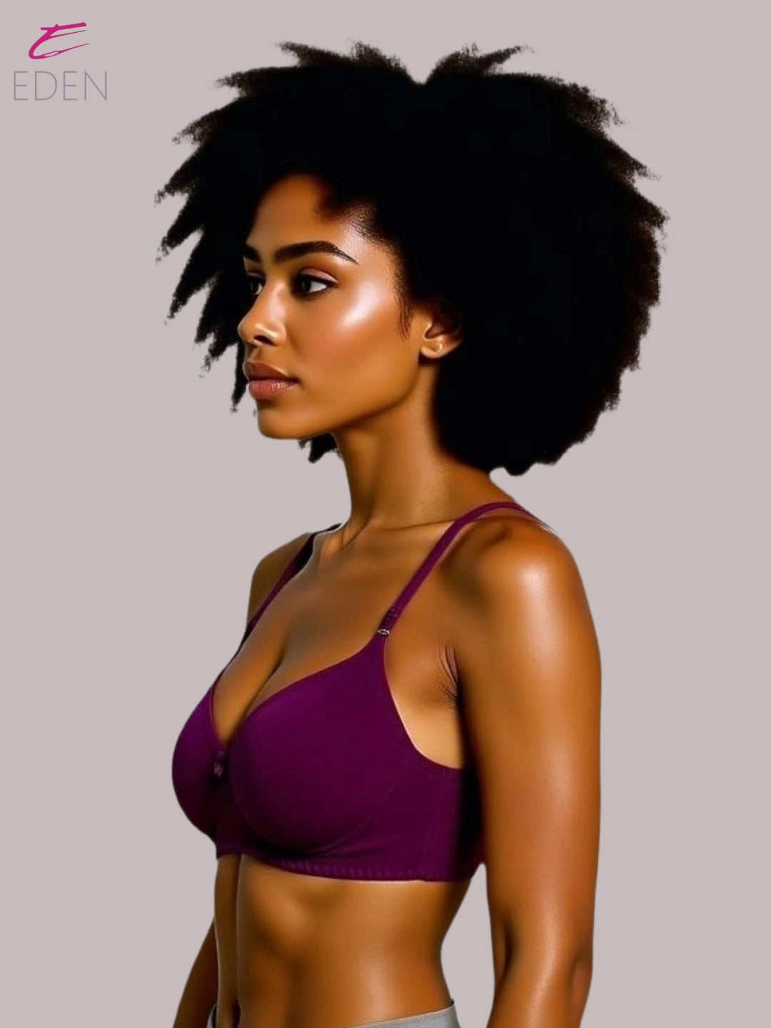 Wirefree ,Non Padded, Cotton ,Medium Coverage, Tshirt Bra ,Wine