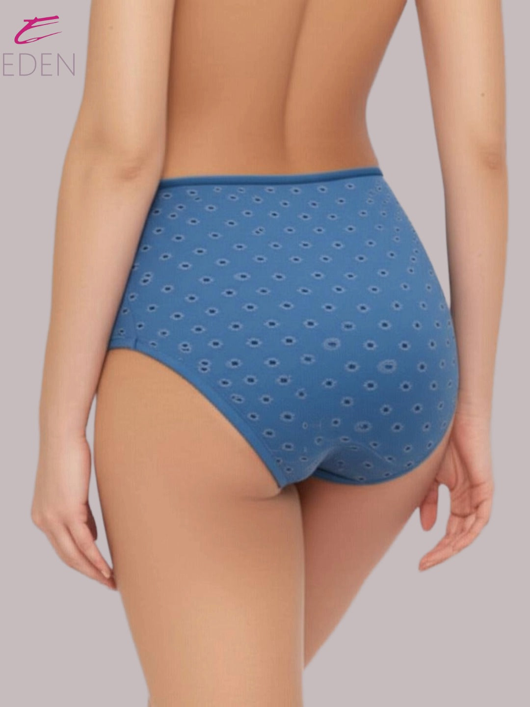 Eden High Rise ,Full Coverage Hipster, Panty,Blue