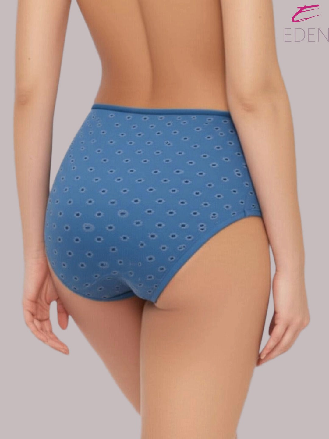 Eden High Rise ,Full Coverage Hipster, Panty,Blue