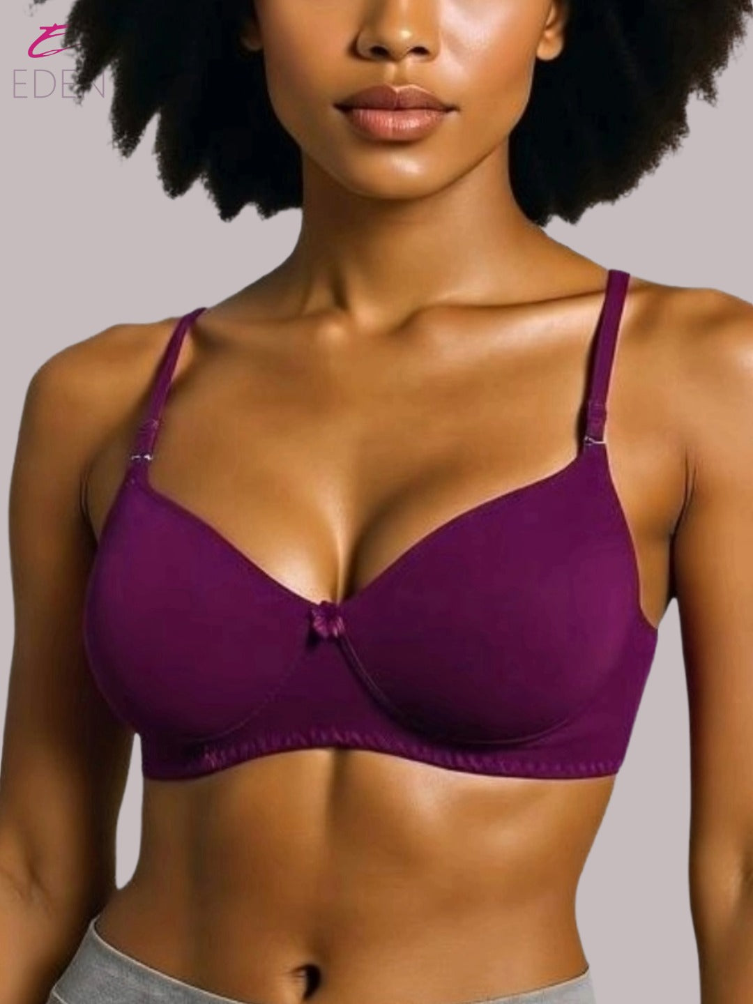 Wirefree ,Non Padded, Cotton ,Medium Coverage, Tshirt Bra ,Wine
