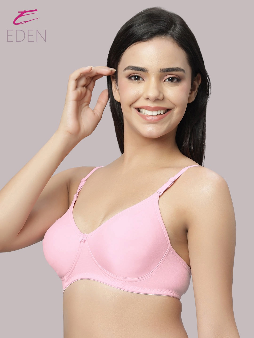 Lightly Padded, Non-Wired ,Simply Soft, T-Shirt Bra,Pink