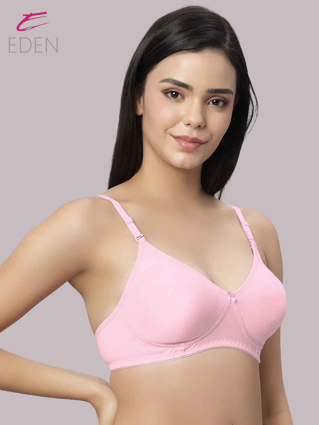 Lightly Padded, Non-Wired ,Simply Soft, T-Shirt Bra,Pink