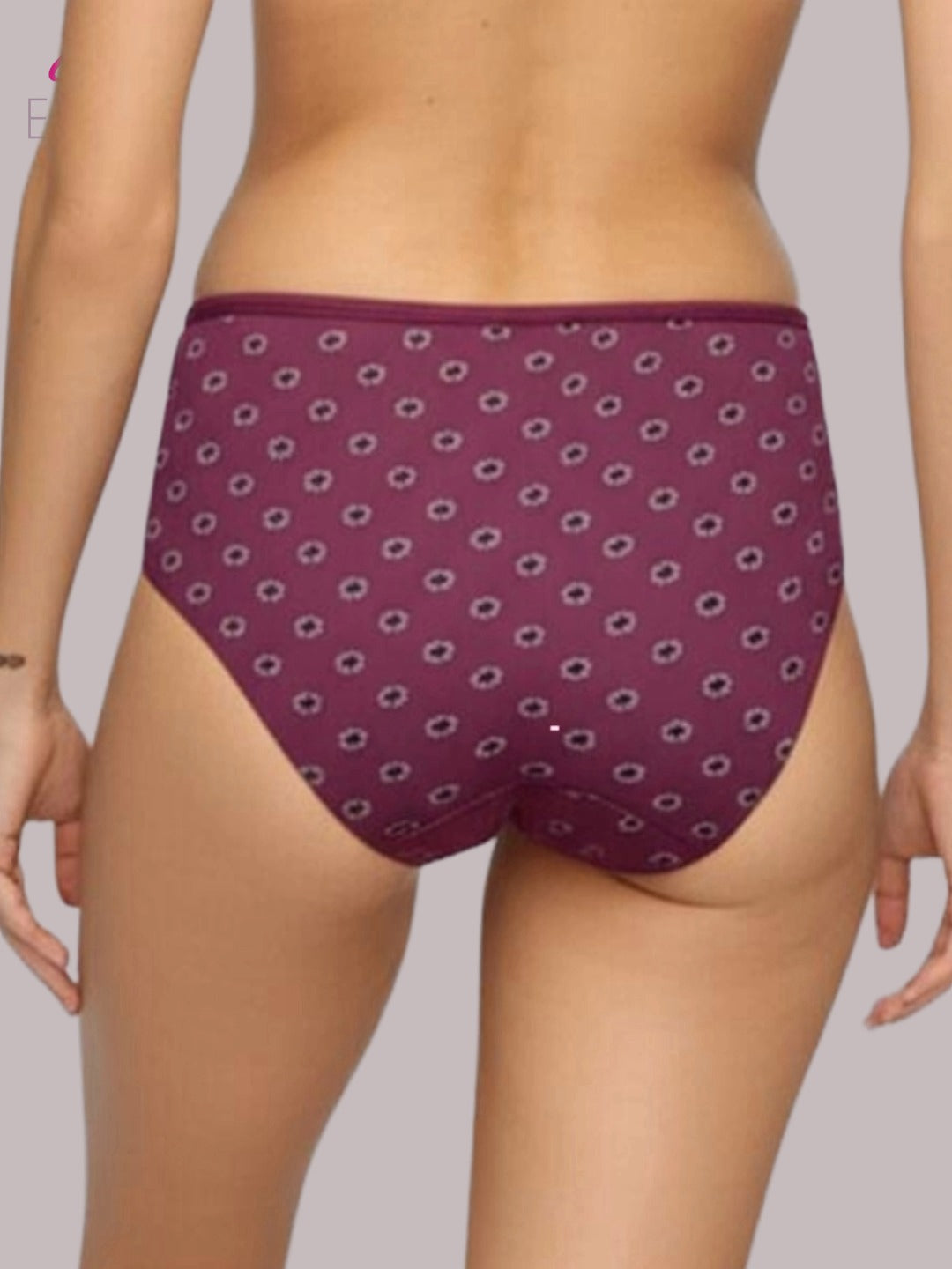 Eden High Rise ,Full Coverage Hipster, Panty,Wine