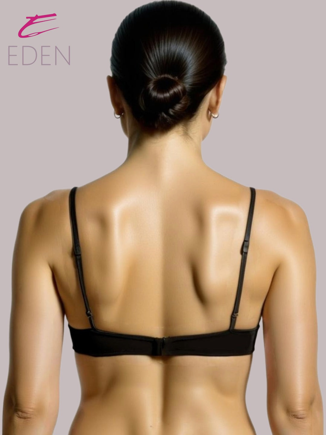 Padded, Non-wired ,Plus Size, Cotton lycra, Medium Coverage, Tshirt Bra, , Lace Styling, Black