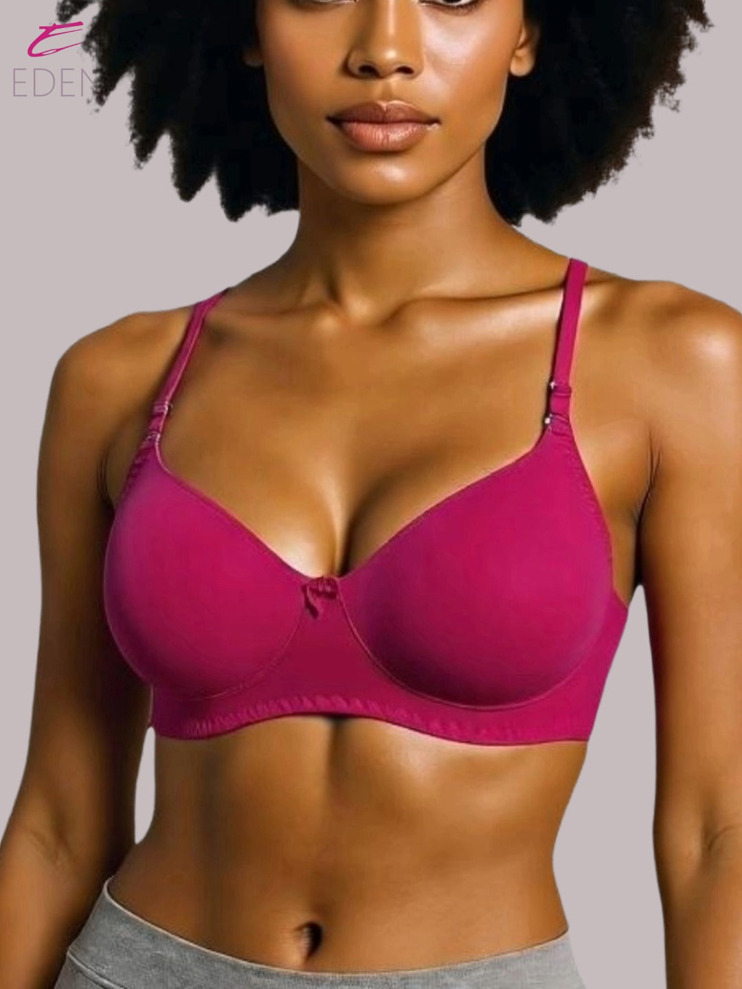 Wirefree ,Non Padded, Cotton ,Medium Coverage, Tshirt Bra ,Magenta