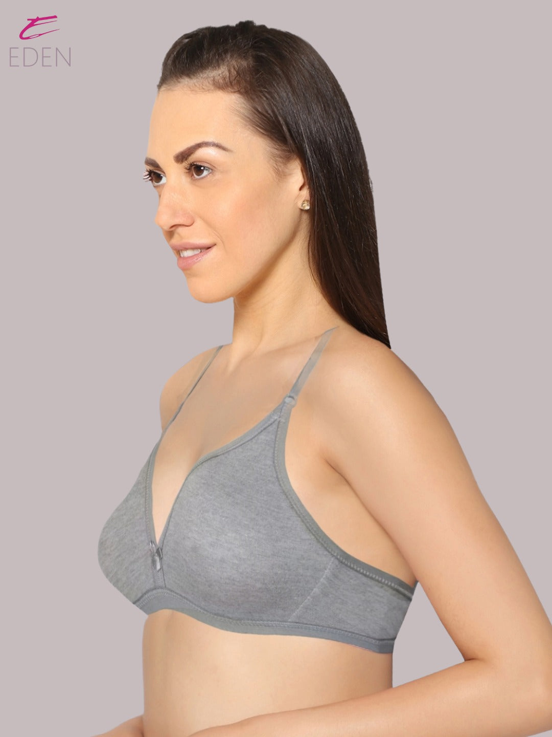 Wirefree, Non Padded, Cotton, Medium Coverage ,Tshirt Bra, MGrey
