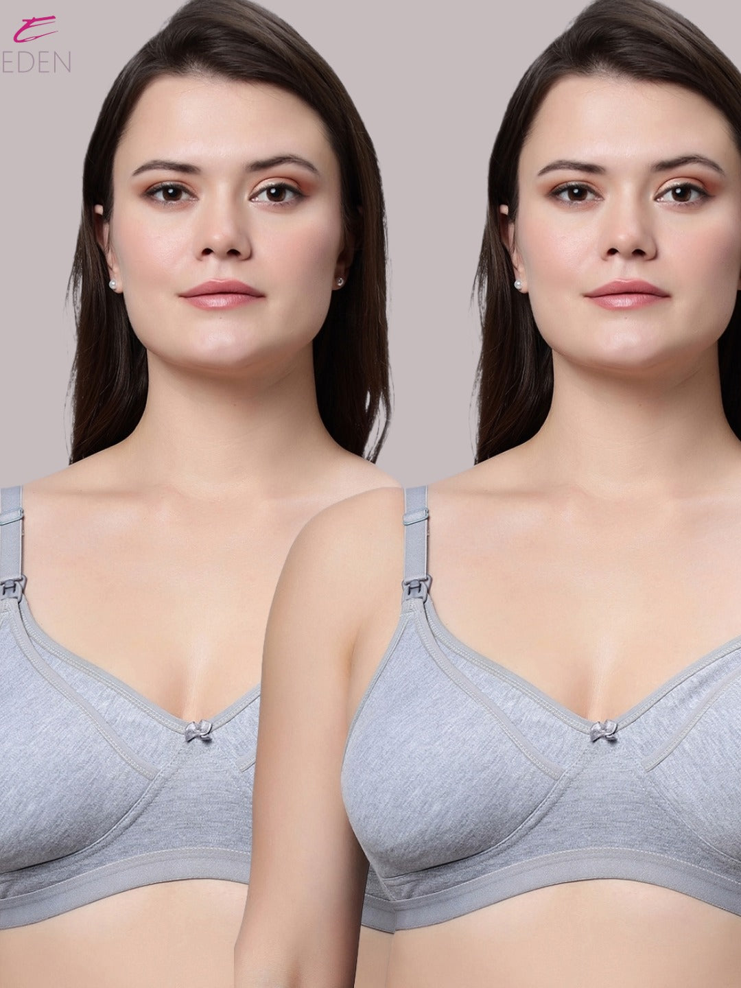 Non Wired, Non-padded ,Full Coverage, Maternity Bra, Grey