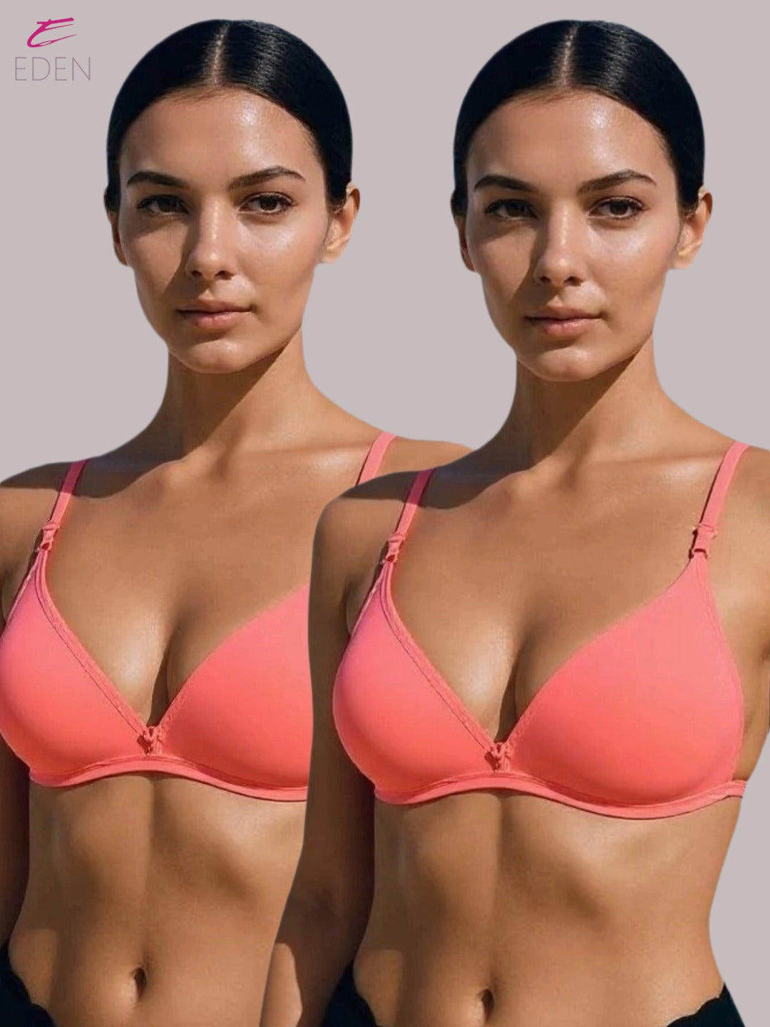 Wirefree, Non Padded, Cotton, Medium Coverage, Tshirt Bra ,Tomato