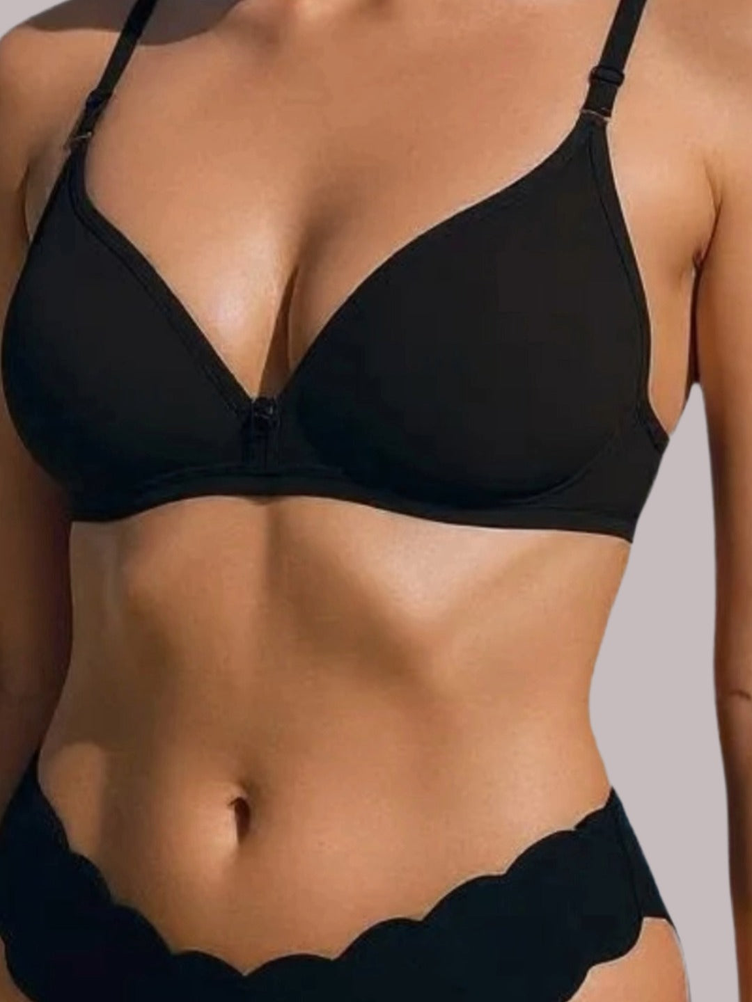 Wirefree, Non Padded, Cotton, Medium Coverage, Tshirt Bra ,Black