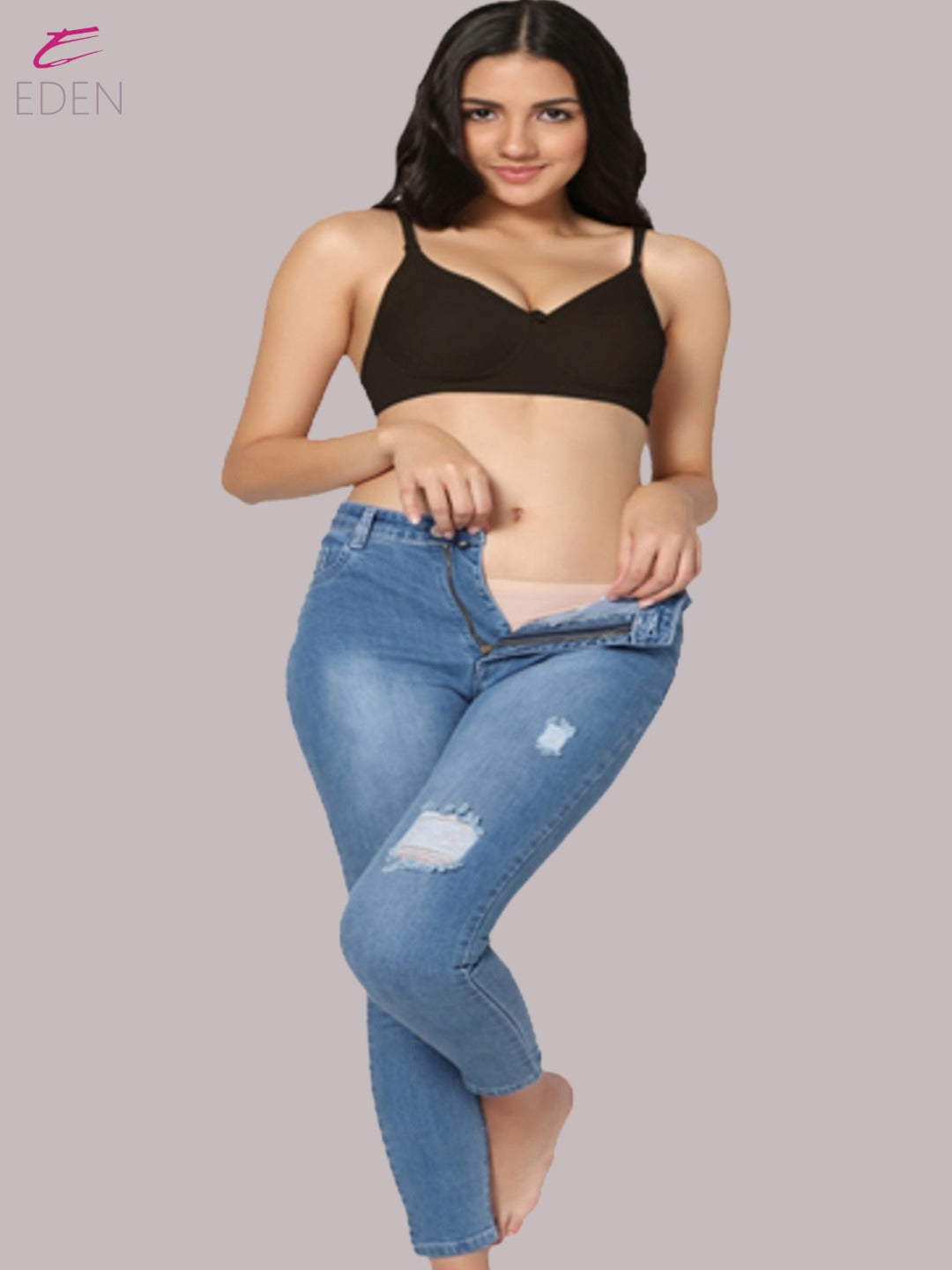 Lightly Padded, Non-Wired, Simply Soft, T-Shirt Bra ,Black