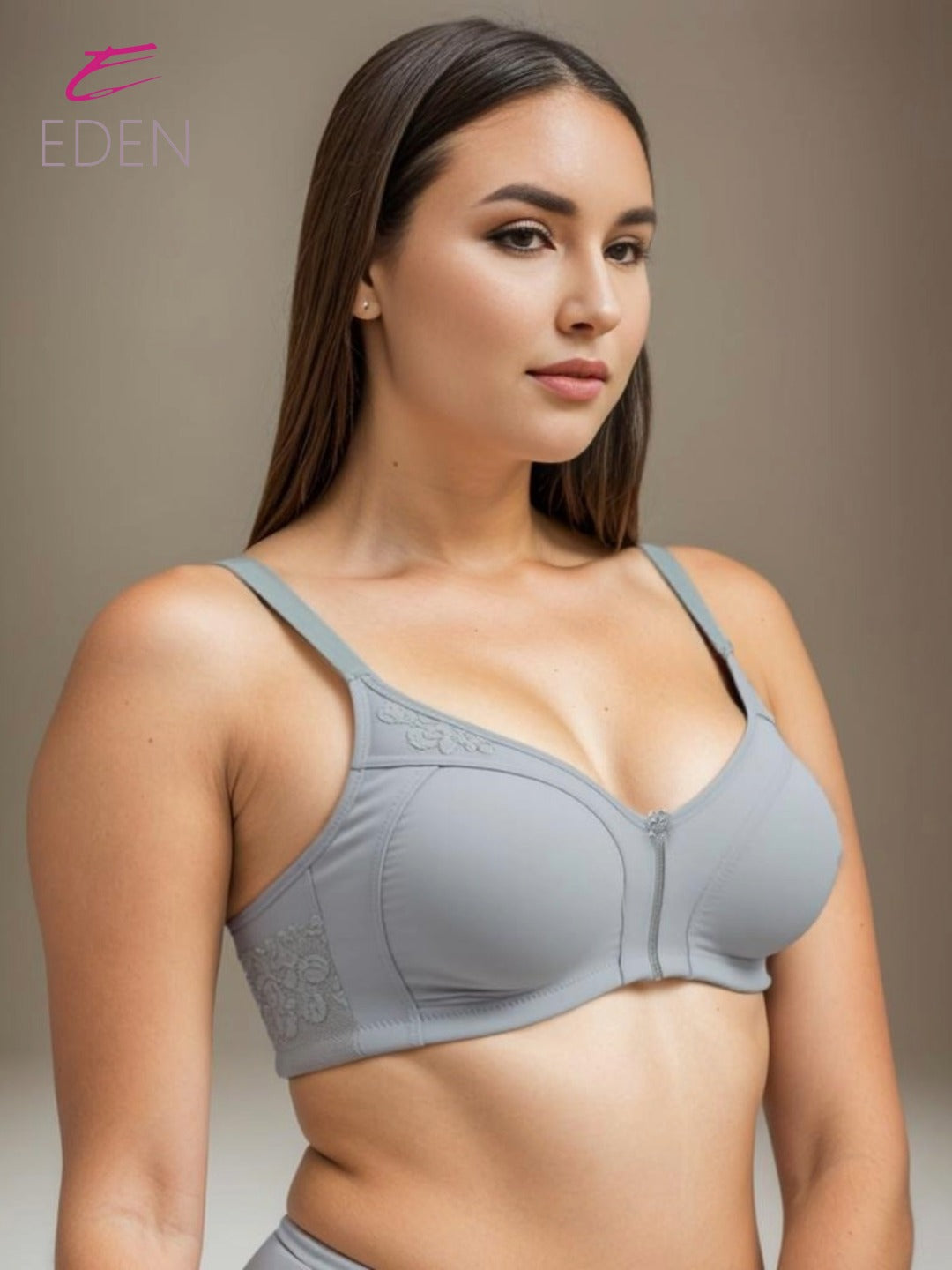 Non Padded, Plus Size, Super Combed, Cotton Stretch, Full Coverage ,Everyday Bra, Grey