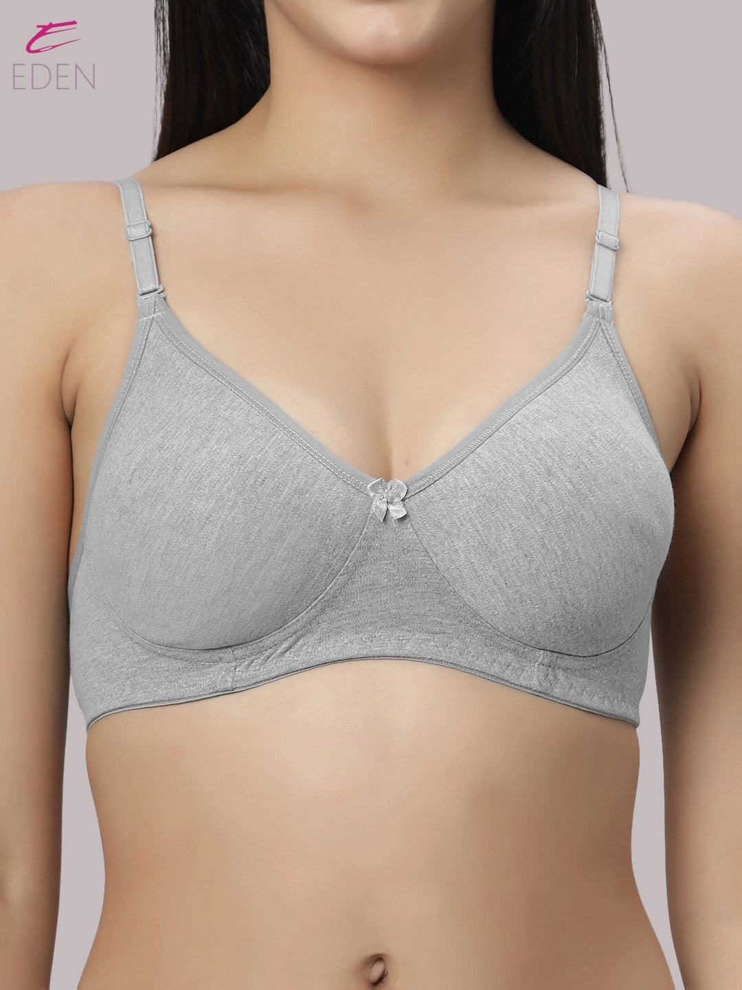 Wirefree, Non Padded, Cotton, Medium Coverage ,Tshirt Bra, MGrey